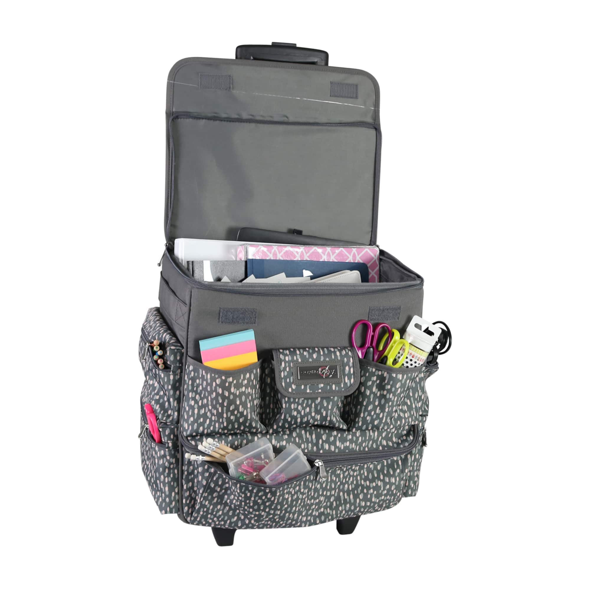 Everything Mary Gray & White Teacher Rolling Tote